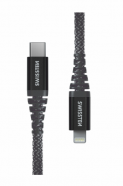 SW DATOVÝ KABEL SW KEVLAR USB-C / LIGHTNING 1,5 M ANTRACIT